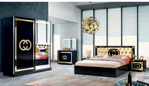 Chelsea Bedroom Set Black/Gold