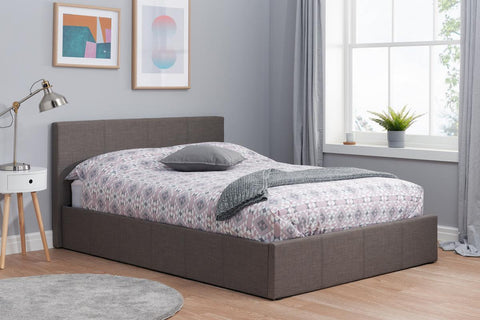 Brown Fusion Fabric King Sized Ottoman Storage Bed