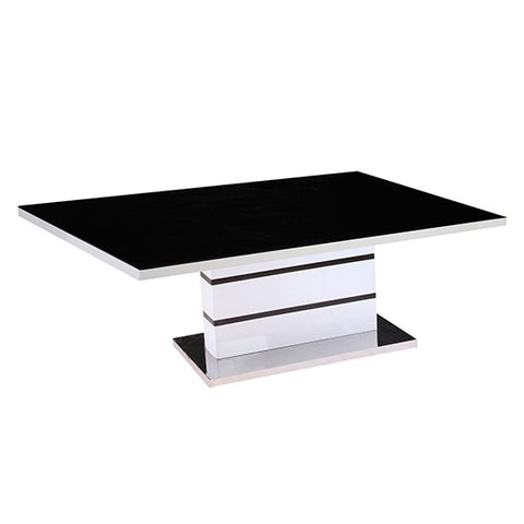 Aldridge Black Glass Top Coffee Table With White High Gloss Base