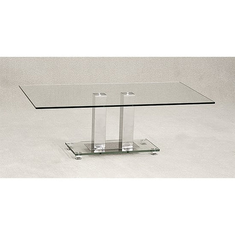 Ankara Glass Coffee Table With Chrome Metal Legs