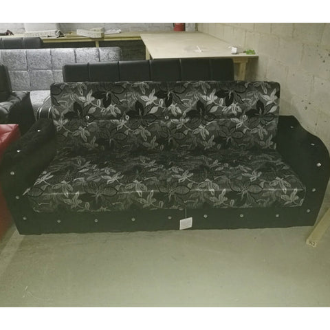 Black Pattern 3 Seater Sofa