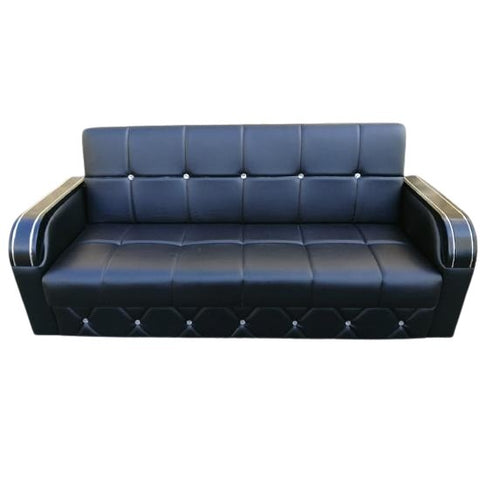 Black PVC 3 Seater Sofa