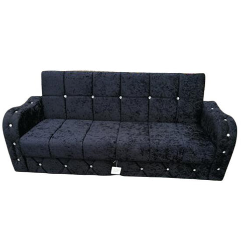 Dark Velvet Studded 3 Seater Sofa
