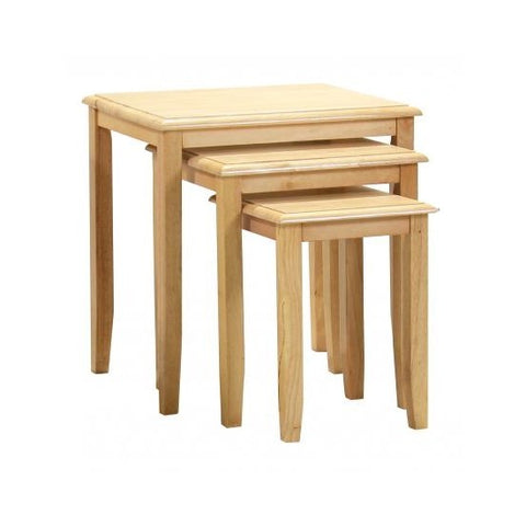 Kingfisher Solid Rubberwood Nest Of Tables In Maple