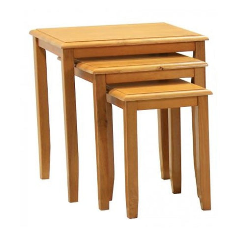 Kingfisher Solid Rubberwood Nest Of Tables In Natural