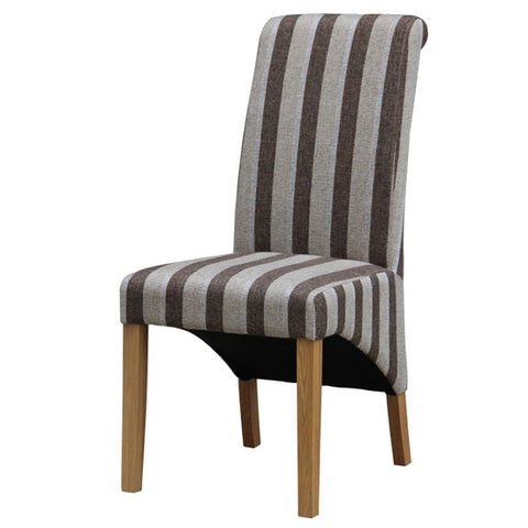 Kingsland Fabric Solid Rubberwood Chair Brown & Grey