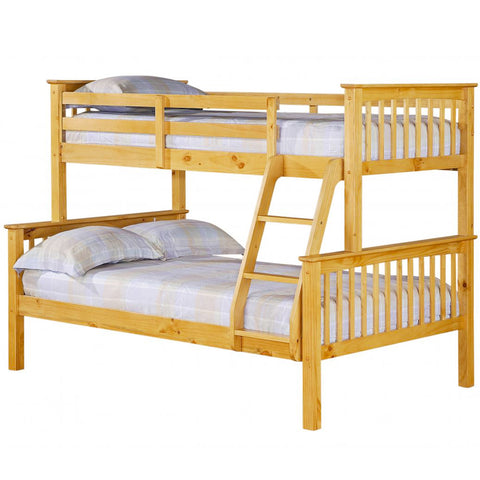 Porto Solid Wood Triple Sleeper Bunk Bed Antique Pine