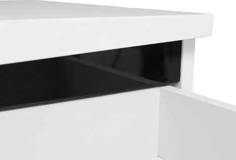 White High Gloss TV Cabinet with 4 drawers