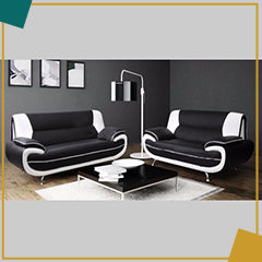 Palermo Sofa Set Black/white