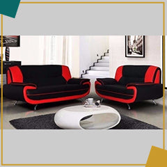 Palermo Sofa Set Black/Red