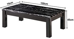 Modern Marble-Effect High Gloss Coffee Table