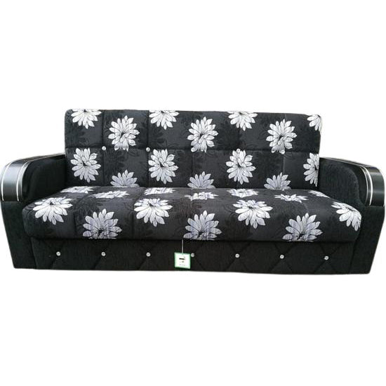 Black Flower Pattern 3 Seater Sofa