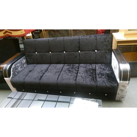 Black Velvet 3 Seater Sofa