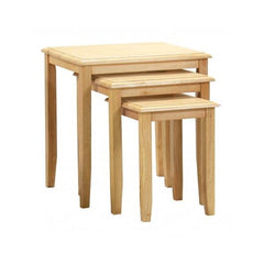 Kingfisher Solid Rubberwood Nest Of Tables In Maple