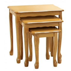 Robin Wooden Gloss Nest Of Tables In Golden Oak