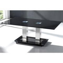 Trinity Black Glass Coffee Table With Chrome Base