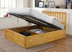 Zoe Solid Wood King-Sized Ottoman Storage Bed White